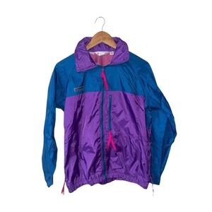 Columbia Rainjacket Jacket Coat Nylon Blue Purple Pink 90s Size Medium